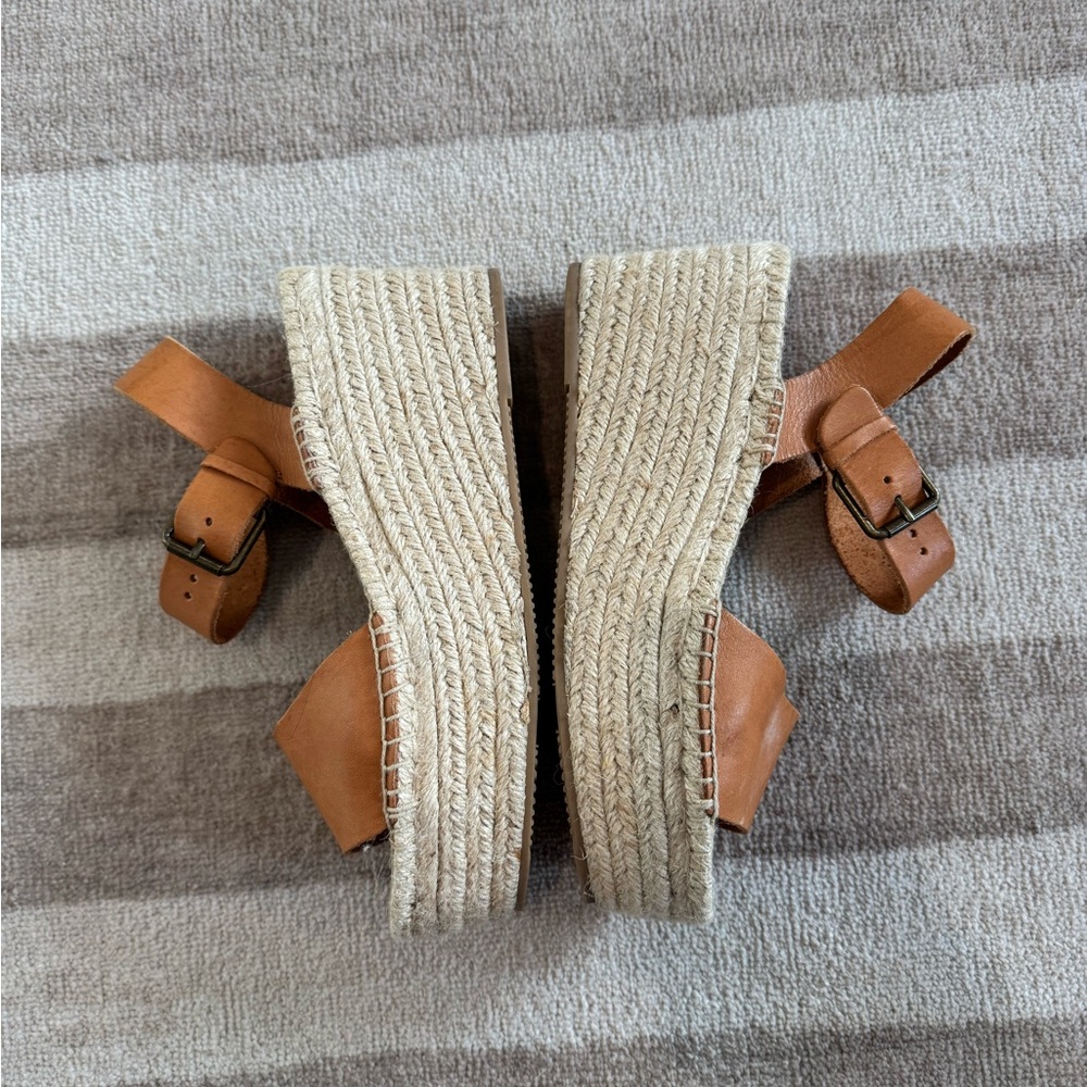 Soludos Tan Espadrille Wedge Sandals